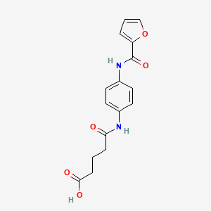 molecular formula C16H16N2O5 B5797752 4-{[4-(Furan-2-amido)phenyl]carbamoyl}butanoic acid 