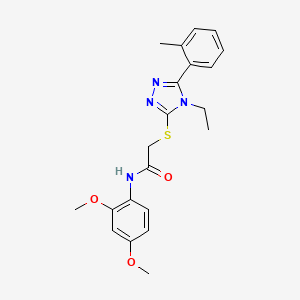 molecular formula C21H24N4O3S B5797832 N-(2,4-dimethoxyphenyl)-2-{[4-ethyl-5-(2-methylphenyl)-4H-1,2,4-triazol-3-yl]sulfanyl}acetamide 