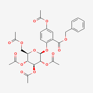 molecular formula C30H32O14 B579793 benzyl 5-acetyloxy-2-[(2S,3R,4S,5R,6R)-3,4,5-triacetyloxy-6-(acetyloxymethyl)oxan-2-yl]oxybenzoate CAS No. 17019-77-1