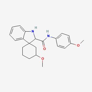 molecular formula C22H26N2O3 B579795 3'-methoxy-N-(4-methoxyphenyl)spiro[1,2-dihydroindole-3,1'-cyclohexane]-2-carboxamide CAS No. 18392-02-4
