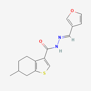 molecular formula C15H16N2O2S B5797961 N'-[(E)-furan-3-ylmethylidene]-6-methyl-4,5,6,7-tetrahydro-1-benzothiophene-3-carbohydrazide 