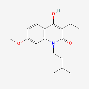 molecular formula C17H23NO3 B579802 Carbostyril, 3-ethyl-4-hydroxy-1-isopentyl-7-methoxy- CAS No. 18904-41-1