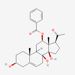 molecular formula C28H36O6 B579805 Benzoylisolinelone CAS No. 19534-89-5