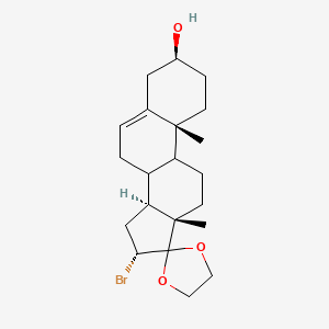 molecular formula C21H31BrO3 B579808 (3S,10R,13S,14S,16R)-16-Bromo-10,13-dimethyl-1,2,3,4,7,8,9,10,11,12,13,14,15,16-tetradecahydrospiro[cyclopenta[a]phenanthrene-17,2'-[1,3]dioxolan]-3-ol CAS No. 17921-61-8