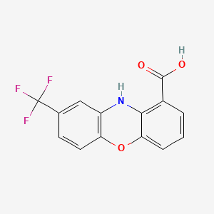 molecular formula C14H8F3NO3 B579809 8-(Trifluoromethyl)-10H-phenoxazine-1-carboxylic acid CAS No. 17710-79-1