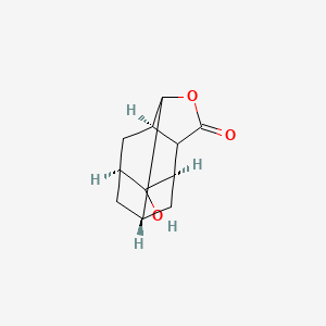 molecular formula C11H14O3 B579824 (1S,6R,8S,10R)-9-hydroxy-3-oxatetracyclo[6.3.1.02,6.05,10]dodecan-4-one CAS No. 15782-94-2