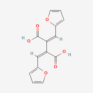 molecular formula C14H10O6 B579825 2,3-Difurfurylidenesuccinic acid CAS No. 18014-90-9
