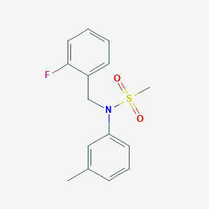 molecular formula C15H16FNO2S B5798308 N-(2-fluorobenzyl)-N-(3-methylphenyl)methanesulfonamide 