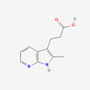 molecular formula C11H12N2O2 B579835 3-(2-甲基-1H-吡咯并[2,3-b]吡啶-3-基)丙酸 CAS No. 18502-18-6