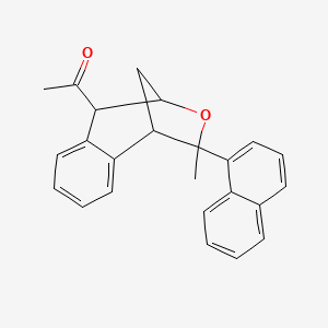 molecular formula C24H22O2 B579837 1-(11-Methyl-11-naphthalen-1-yl-10-oxatricyclo[7.2.1.02,7]dodeca-2,4,6-trien-8-yl)ethanone CAS No. 19023-27-9