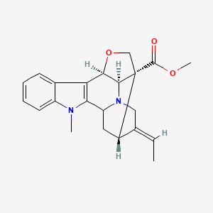 molecular formula C22H24N2O3 B579840 methyl (4S,5E,8R,9R,12R)-5-ethylidene-20-methyl-11-oxa-7,20-diazahexacyclo[11.7.0.02,7.04,9.08,12.014,19]icosa-1(13),14,16,18-tetraene-9-carboxylate CAS No. 18783-45-4
