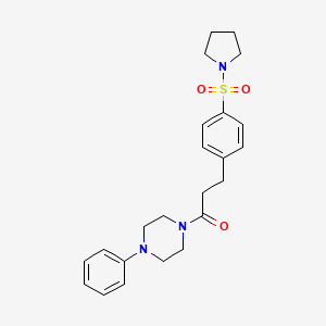 molecular formula C23H29N3O3S B5798541 1-(4-PHENYLPIPERAZIN-1-YL)-3-[4-(PYRROLIDINE-1-SULFONYL)PHENYL]PROPAN-1-ONE 