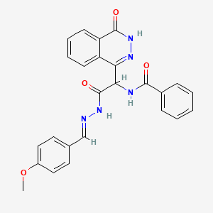 molecular formula C25H21N5O4 B5798606 N-[(4-Hydroxyphthalazin-1-YL)({N'-[(E)-(4-methoxyphenyl)methylidene]hydrazinecarbonyl})methyl]benzamide 