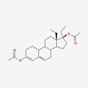 molecular formula C25H32O4 B579865 17alpha-Ethynyl-18-methylestra-3,5-diene-3,17beta-diolDiacetate CAS No. 13635-15-9
