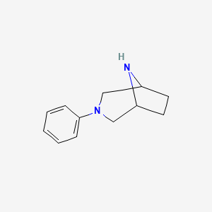 molecular formula C12H16N2 B579872 3,8-Diazabicyclo[3.2.1]octane, 3-phenyl- CAS No. 92788-55-1