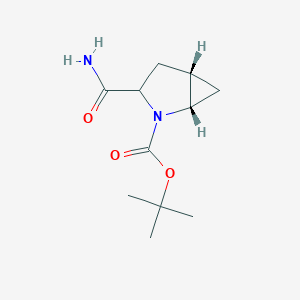 molecular formula C11H18N2O3 B579887 (1S,3S,5S)-3-(Aminocarbonyl)-2-azabicyclo[3.1.0]hexane-2-carboxylic acid tert-butyl ester CAS No. 361440-67-7