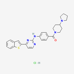 molecular formula C28H30ClN5OS B579891 IKK 16 hydrochloride 
