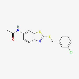 molecular formula C16H13ClN2OS2 B5798915 N-[2-[(3-chlorophenyl)methylsulfanyl]-1,3-benzothiazol-6-yl]acetamide 