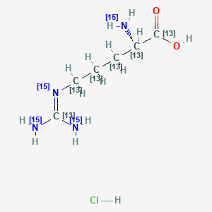 molecular formula C6H15ClN4O2 B579898 L-精氨酸-13C6,15N4 盐酸盐 CAS No. 202468-25-5