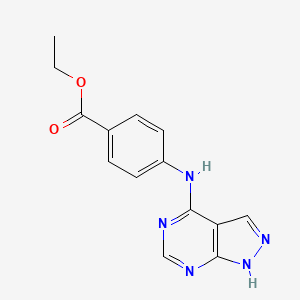 molecular formula C14H13N5O2 B5799009 ETHYL 4-({1H-PYRAZOLO[3,4-D]PYRIMIDIN-4-YL}AMINO)BENZOATE 