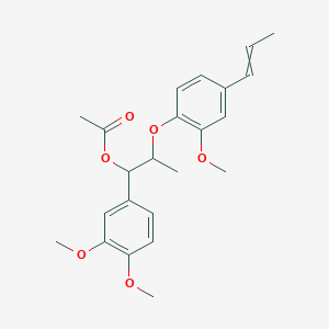 molecular formula C23H28O6 B579904 Acetylvirolin 