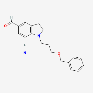 molecular formula C20H20N2O2 B579919 1-[3-(Benzyloxy)propyl]-5-formylindoline-7-carbonitrile CAS No. 1375180-30-5
