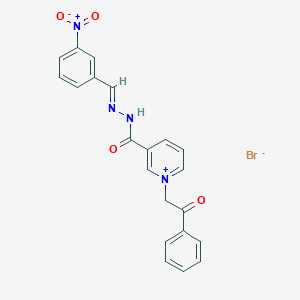 molecular formula C21H17BrN4O4 B5799206 N-[(E)-(3-nitrophenyl)methylideneamino]-1-phenacylpyridin-1-ium-3-carboxamide;bromide 