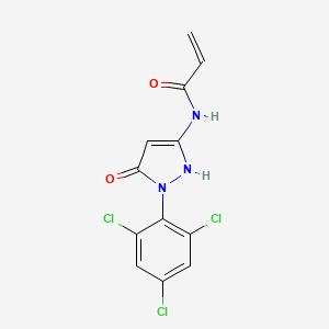 molecular formula C12H8Cl3N3O2 B579921 1-(2,4,6-Trichlorophenyl)-3-propeneamido-5-pyrazolone CAS No. 15957-48-9