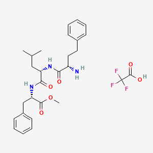 molecular formula C28H36F3N3O6 B579923 (alphaS)-alpha-Aminobenzenebutanoyl-L-leucyl-L-phenylalanine methyl ester mono(trifluoroacetate) CAS No. 868539-99-5