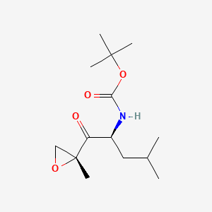 molecular formula C14H25NO4 B579924 叔丁基((S)-4-甲基-1-((R)-2-甲基氧代环丙烷-2-基)-1-氧代戊-2-基)氨基甲酸酯 CAS No. 247068-82-2