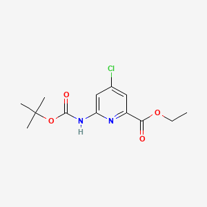 molecular formula C13H17ClN2O4 B579925 6-(叔丁氧羰基氨基)-4-氯吡啶甲酸乙酯 CAS No. 1114966-47-0