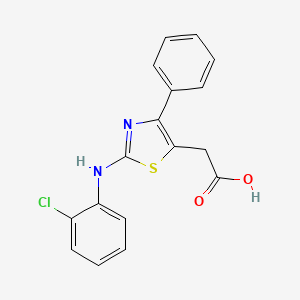 molecular formula C17H13ClN2O2S B5799271 2-{2-[(2-Chlorophenyl)amino]-4-phenyl-1,3-thiazol-5-YL}acetic acid 