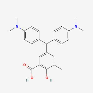 molecular formula C25H28N2O3 B579929 5-[Bis[4-(dimethylamino)phenyl]methyl]-2-hydroxy-3-methylbenzoic acid CAS No. 16510-23-9