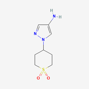 molecular formula C8H13N3O2S B579931 4-(4-Amino-1H-pyrazol-1-yl)tetrahydro-2H-thiopyran 1,1-dioxide CAS No. 1462289-23-1