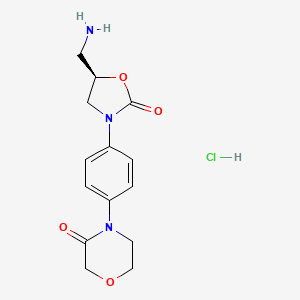 molecular formula C14H18ClN3O4 B579932 (R)-4-(4-(5-(aMinoMethyl)-2-oxooxazolidin-3-yl)phenyl)Morpholin-3-one (Hydrochloride) CAS No. 1429311-47-6
