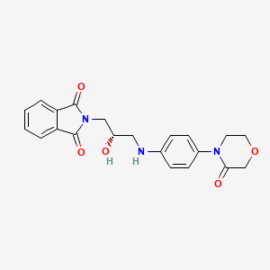 molecular formula C21H21N3O5 B579933 1H-Isoindole-1,3(2H)-dione, 2-[(2S)-2-hydroxy-3-[[4-(3-oxo-4-morpholinyl)phenyl]amino]propyl]- CAS No. 1369969-44-7
