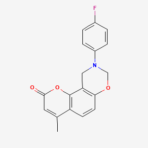 molecular formula C18H14FNO3 B5799348 9-(4-FLUOROPHENYL)-4-METHYL-2H,8H,9H,10H-CHROMENO[8,7-E][1,3]OXAZIN-2-ONE 