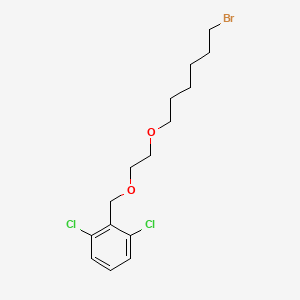 molecular formula C15H21BrCl2O2 B579939 2-[2-(6-Bromohexyloxy)ethoxymethyl]-1,3-dichlorobenzene CAS No. 503070-57-3