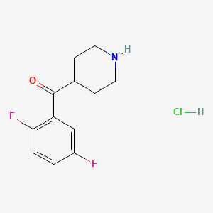 molecular formula C12H14ClF2NO B579949 4-(2,5-二氟苯甲酰基)哌啶盐酸盐 CAS No. 1172297-96-9
