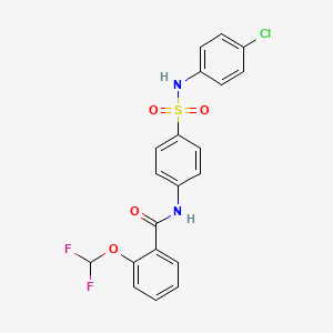 molecular formula C20H15ClF2N2O4S B5799563 N-{4-[(4-chloroanilino)sulfonyl]phenyl}-2-(difluoromethoxy)benzamide 