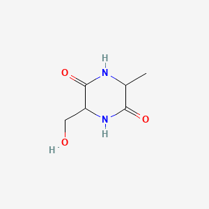 molecular formula C6H10N2O3 B579959 3-(羟甲基)-6-甲基哌嗪-2,5-二酮 CAS No. 18831-76-0