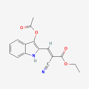 molecular formula C16H14N2O4 B5799596 ethyl (E)-3-(3-acetyloxy-1H-indol-2-yl)-2-cyanoprop-2-enoate CAS No. 6050-90-4