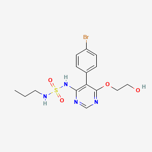 molecular formula C15H19BrN4O4S B579963 Sulfamide, N-[5-(4-bromophenyl)-6-(2-hydroxyethoxy)-4-pyrimidinyl]-N'-propyl- CAS No. 1393813-43-8