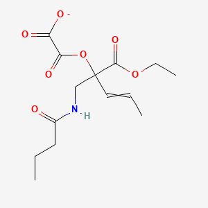 molecular formula C14H20NO7- B579965 Ethanedioic acid, 1-(ethoxycarbonyl)-2-[(1-oxobutyl)amino]-1-propenylethyl ester CAS No. 68282-25-7