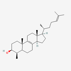 molecular formula C28H46O B579974 4beta-Methylcholesta-8,24-dien-3beta-ol CAS No. 15737-15-2