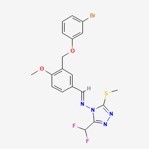 molecular formula C19H17BrF2N4O2S B5799818 N-((E)-1-{3-[(3-BROMOPHENOXY)METHYL]-4-METHOXYPHENYL}METHYLIDENE)-N-[3-(DIFLUOROMETHYL)-5-(METHYLSULFANYL)-4H-1,2,4-TRIAZOL-4-YL]AMINE 