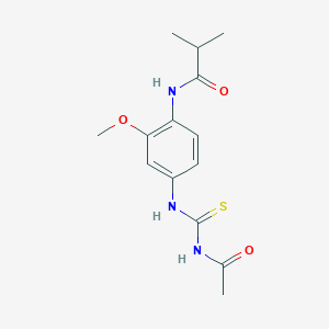 molecular formula C14H19N3O3S B5799969 N-{4-[(acetylcarbamothioyl)amino]-2-methoxyphenyl}-2-methylpropanamide 