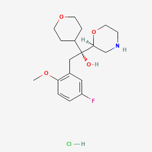 molecular formula C18H27ClFNO4 B579997 Edivoxetine hydrochloride CAS No. 1194374-05-4