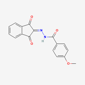 molecular formula C17H12N2O4 B5800203 N-[(1,3-dioxoinden-2-ylidene)amino]-4-methoxybenzamide 