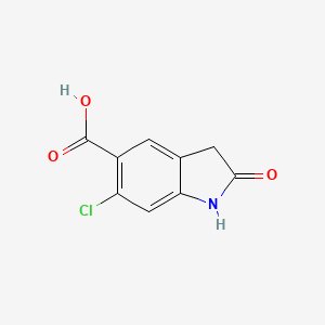 molecular formula C9H6ClNO3 B580026 6-氯-2-氧代吲哚-5-羧酸 CAS No. 1156390-49-6